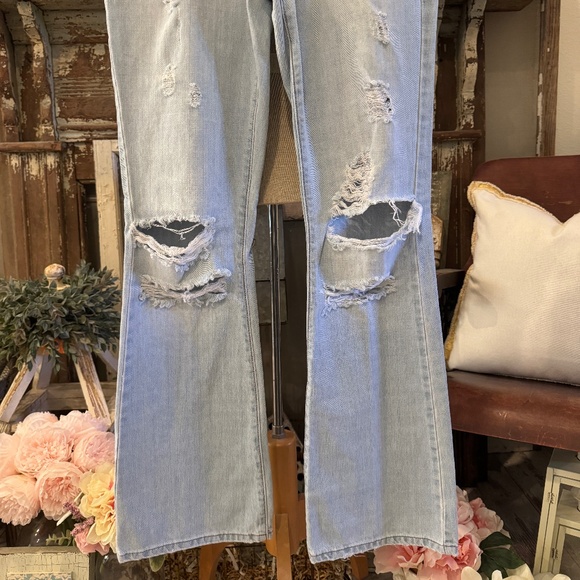 Vintage MADISON Abercrombie and Fitch DISTRESSED FLARE Jeans | 90's | 4R - Picture 8 of 14